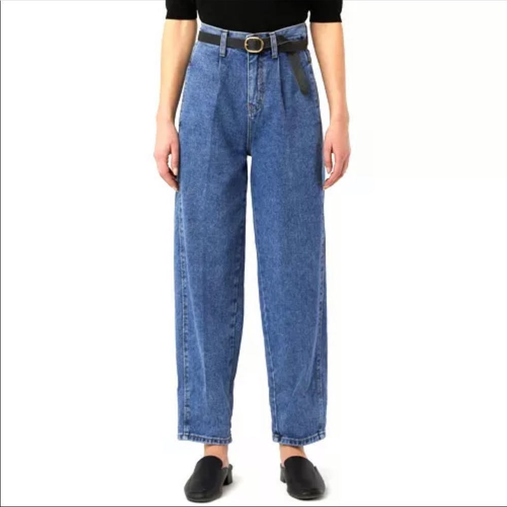 Oak + Fort high waisted front darted jeans